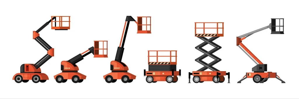 Diferentes tipos de plataformas articuladas.